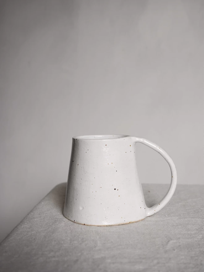 white flecked mini mug