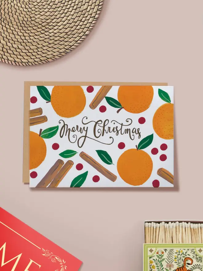 mulled orange cinnamon illustrated christmas card