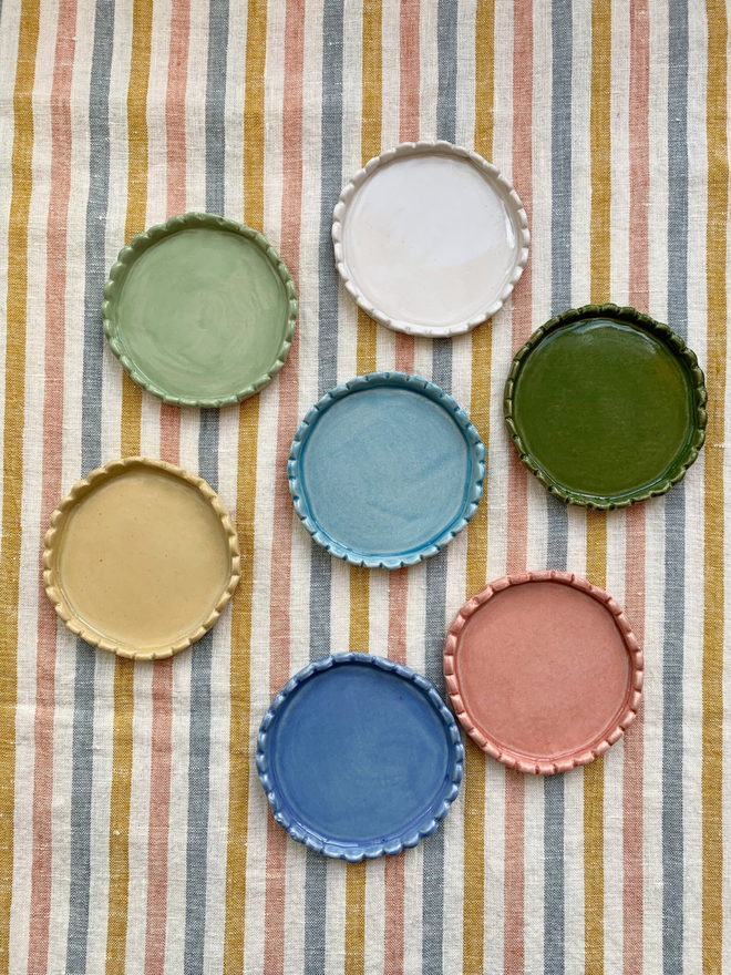 Scalloped Edge Ceramic Coasters