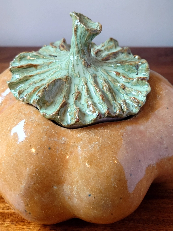 Pumpkin Jar Lidded Pot Halloween Decor