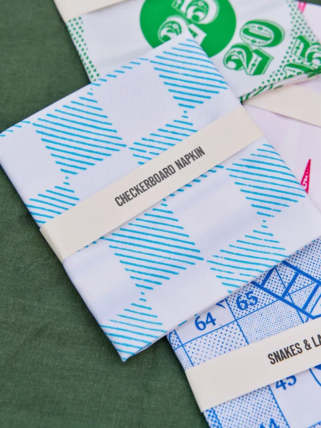 Checkerboard napkin detail