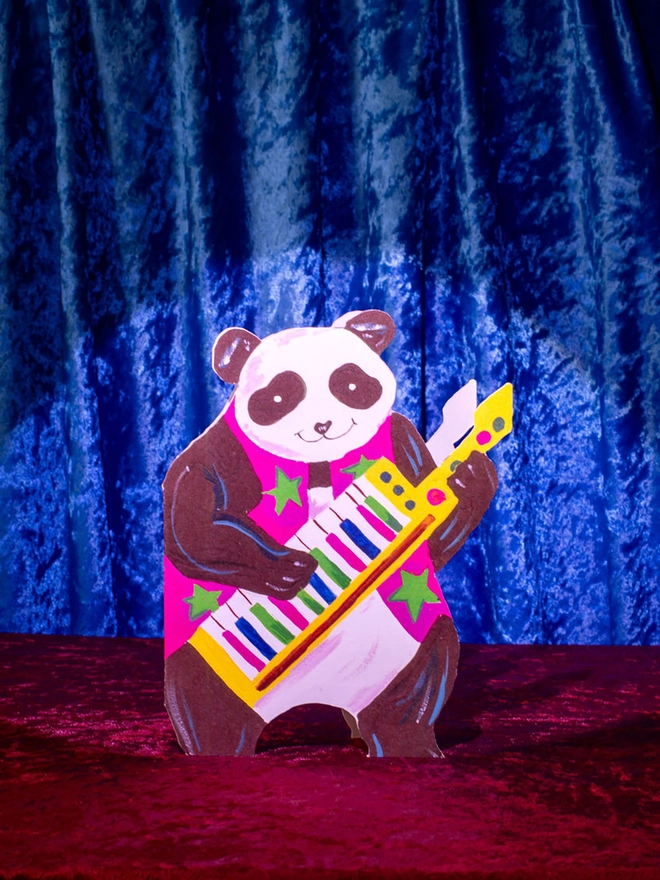 PANDA GUITAR BIRTHDAY CARD
