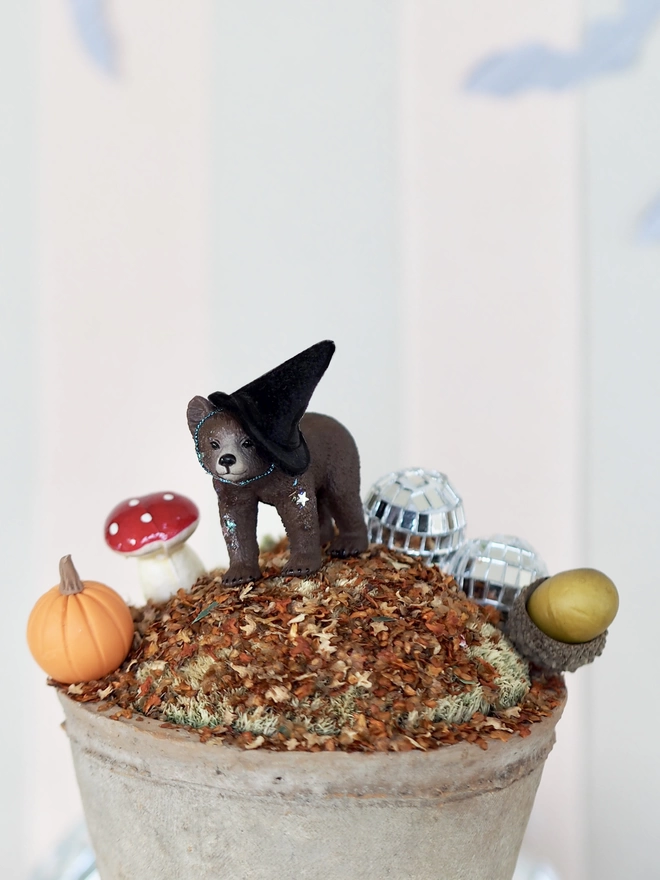 Halloween Baby Bear Witch cake topper decoration