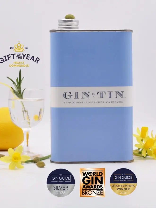 2026 Gin In A Tin - 50cl Tin - London Dry Lemon Peel Coriander and Coriander Gin No 2 -  Award Image