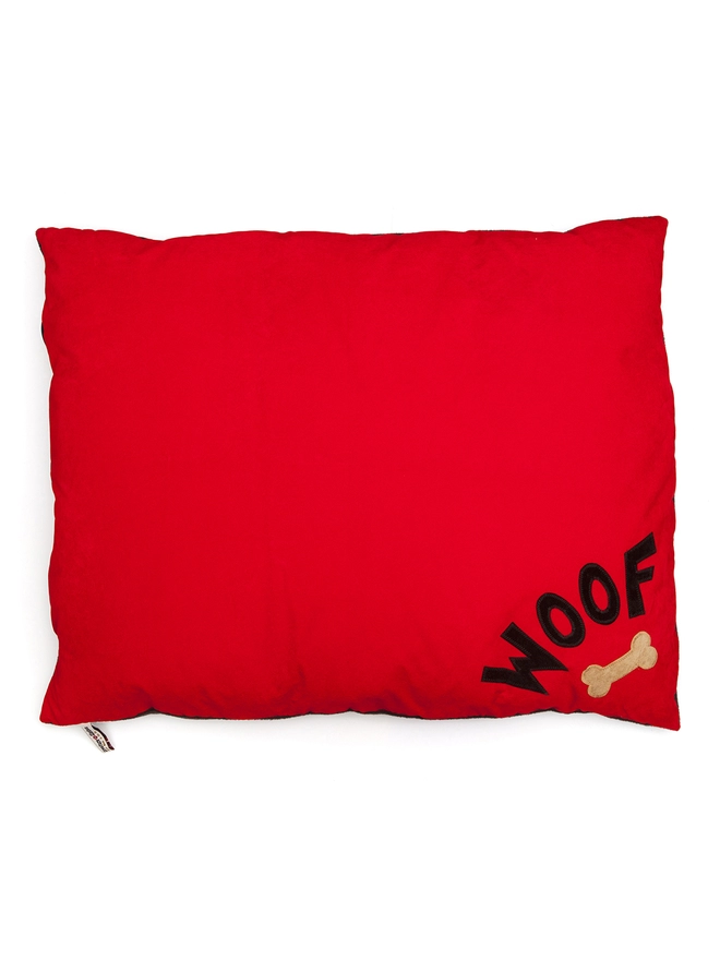 Dog bed in Red Faux Suede