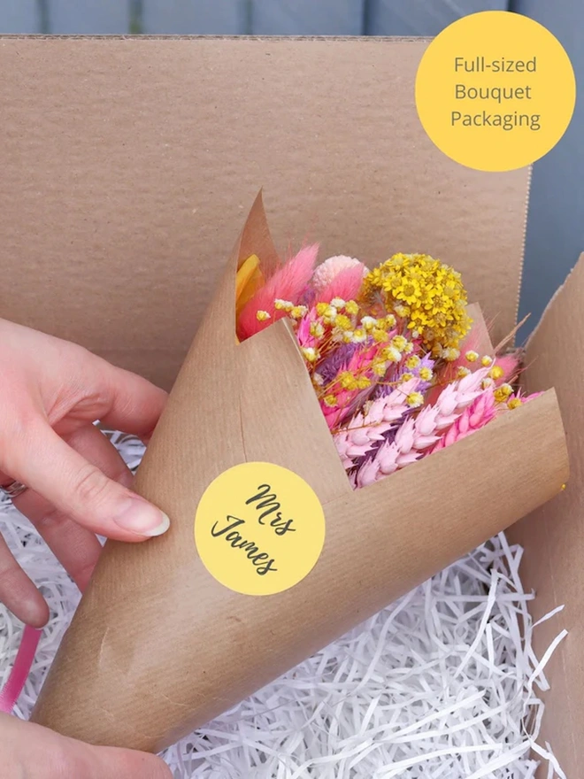 Personalised Thank You Teacher Dried Flower Posy