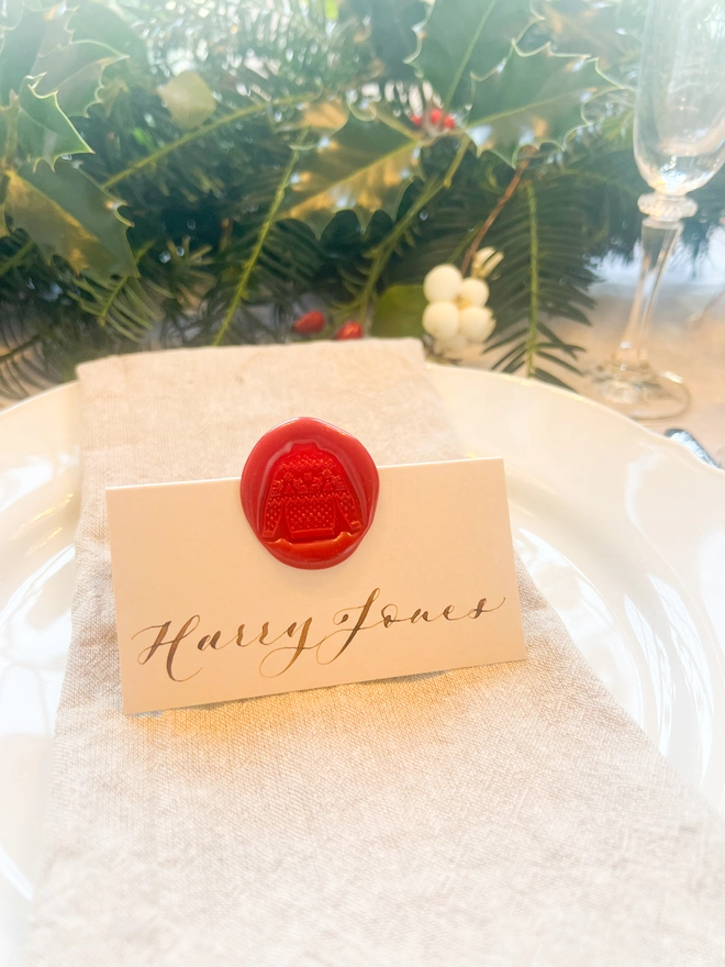 Personalised Calligraphy Christmas Place Cards