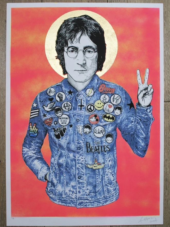 Working Class Hero Neon Red Print