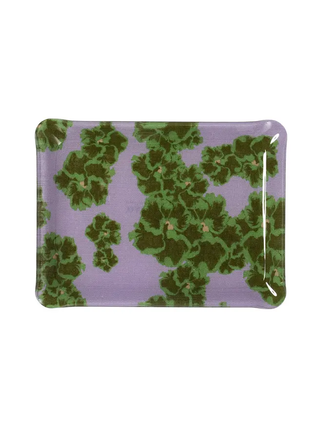 Acrylic Midi Tray, a colourful and patterned tray sitting on a white surface. 