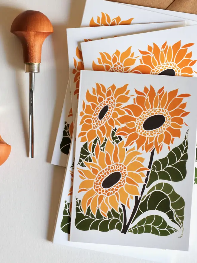 sunflower notecard set