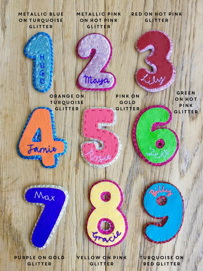 Personalised birthday number badge