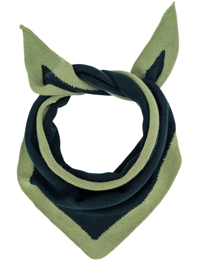 fir green & mint lambswool triangle scarf