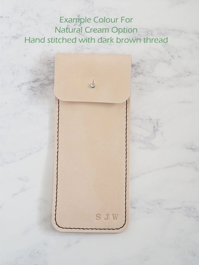 natural cream leather example