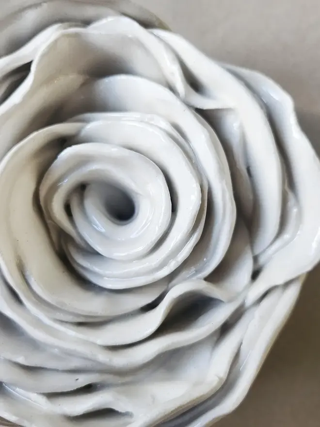 white ceramic rose flower for wall pottery art gift ideas anniversary wedding 
