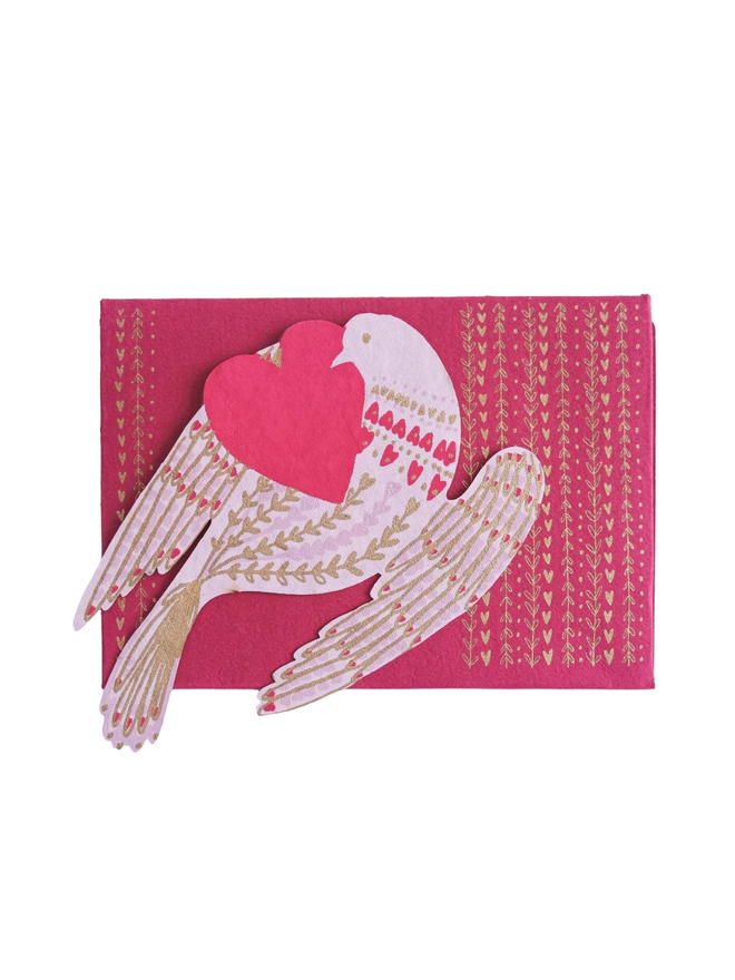 Heart bird Valentine's Day card
