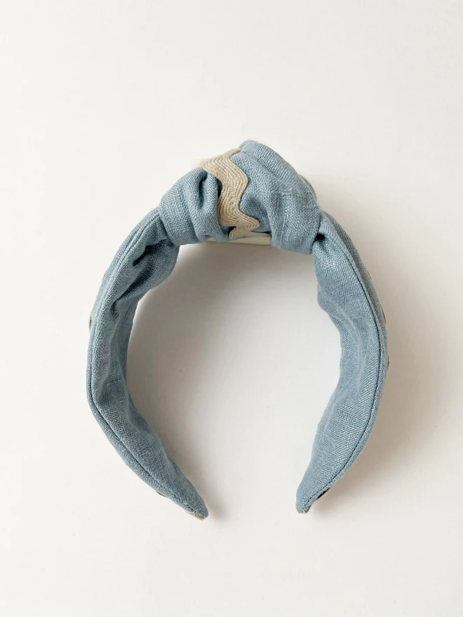 Blue knotted headband 