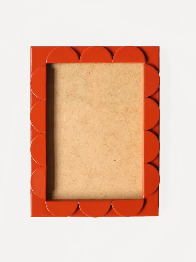 lobster orange scalloped frame