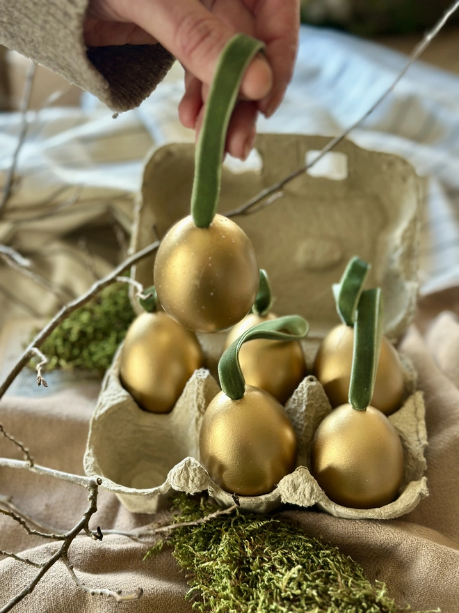 Box of Hanging Golden Eggs