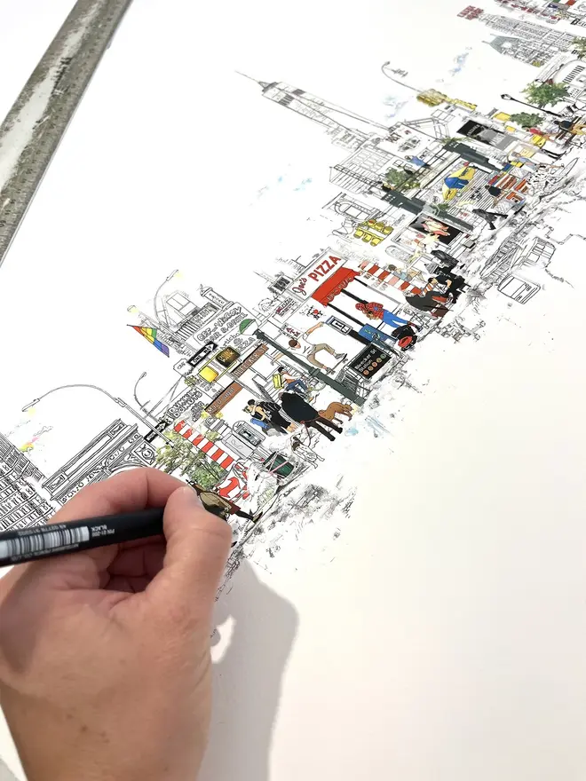 London To New York Panoramic View 2022 Print