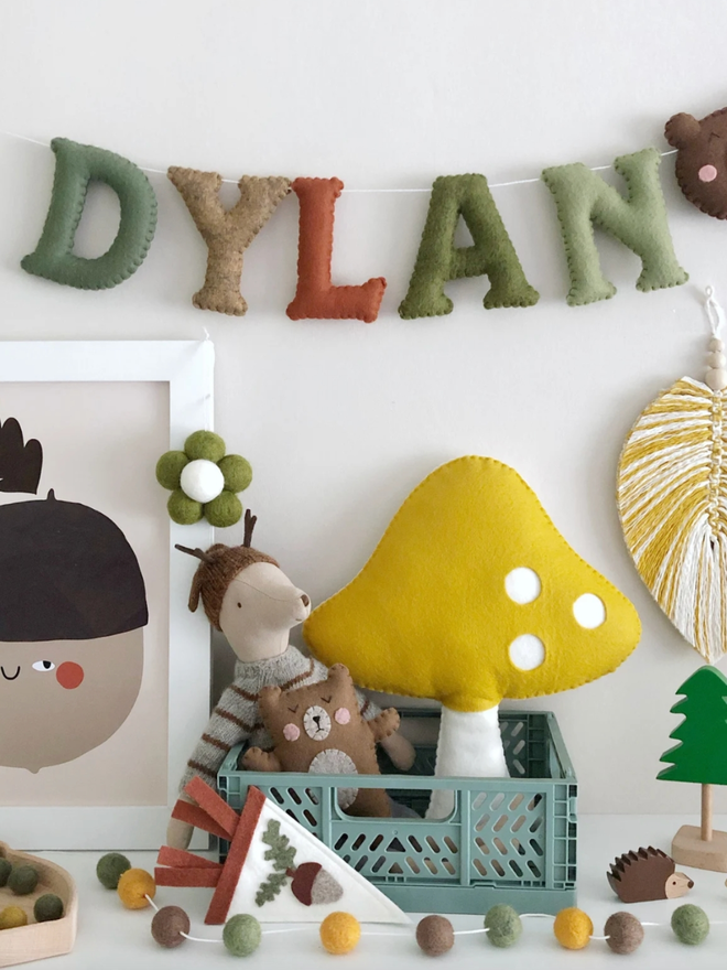 Woodland Garland. A woodland themed garland in greens and browns.