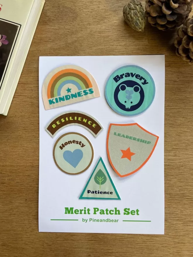 Merit patch set on it;s presentation card