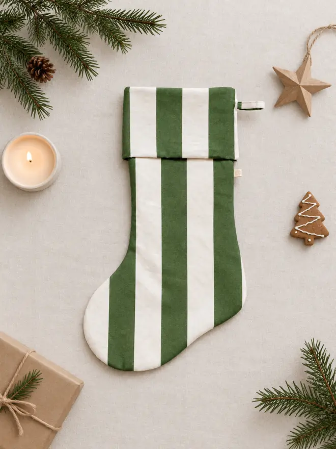 Christmas Alpine Stripe Cotton Stocking 