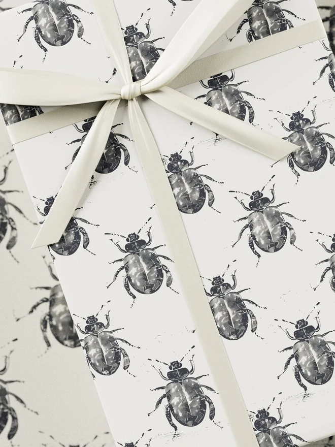Beetle Block Print Wrapping Paper