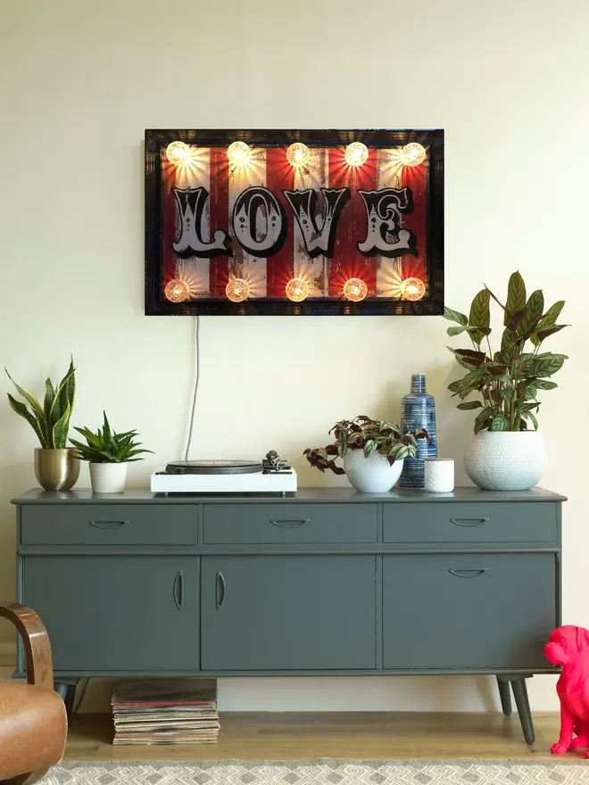 love fairground style light sign