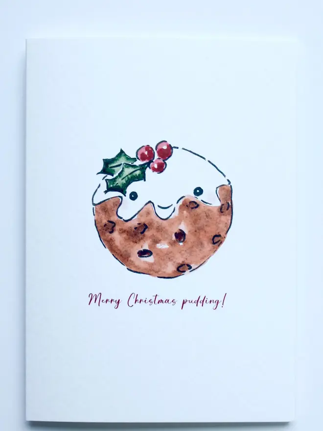 Christmas Pudding Greeting Card 