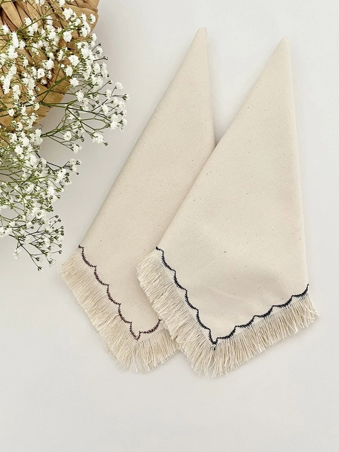 Fringed Cloth Napkins (Set Of 4)