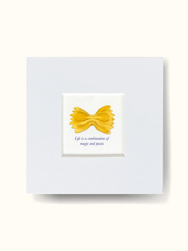 Mini print featuring a Farfalle pasta 