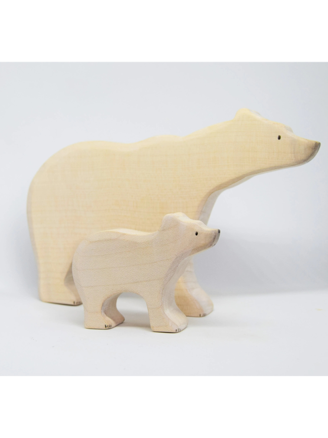 Wooden Christmas polar bear toy