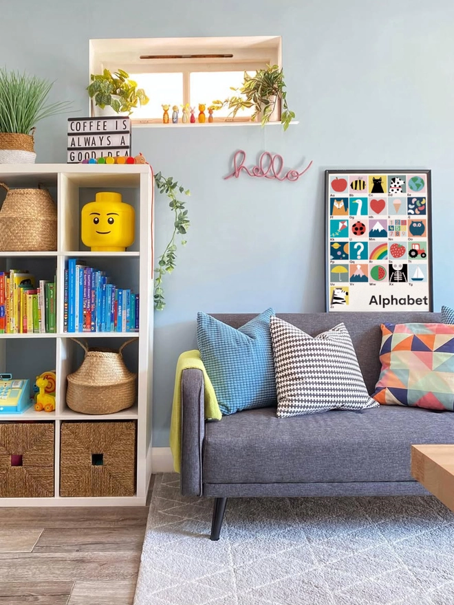 illustrated alphabet wall print