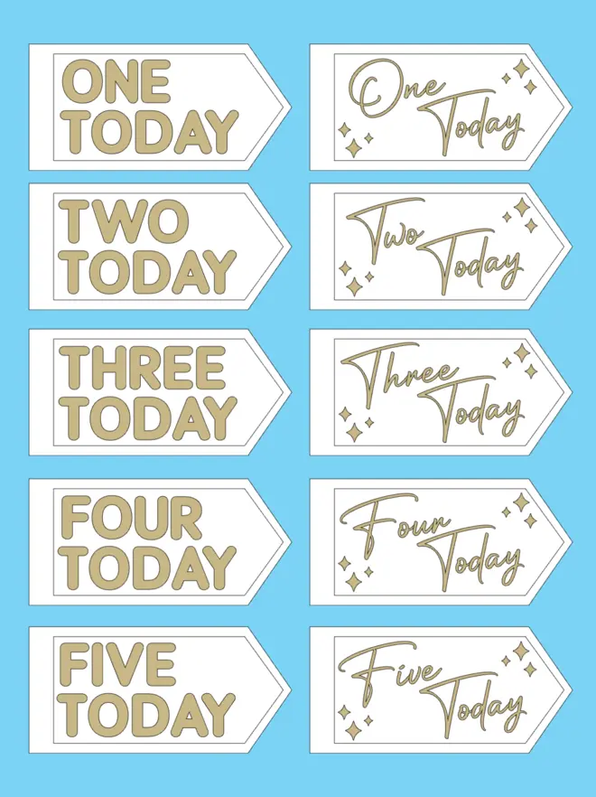 digital examples of the different messages available on a range of birthday themed flags 