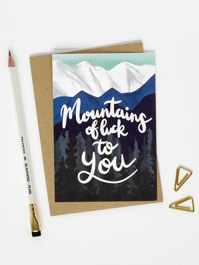 mountains of luck good luck card