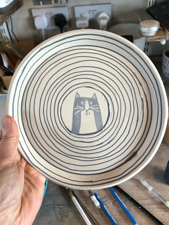 work in progress cat plate