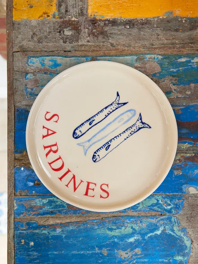 Sardines Plate on a rustic backdrop 