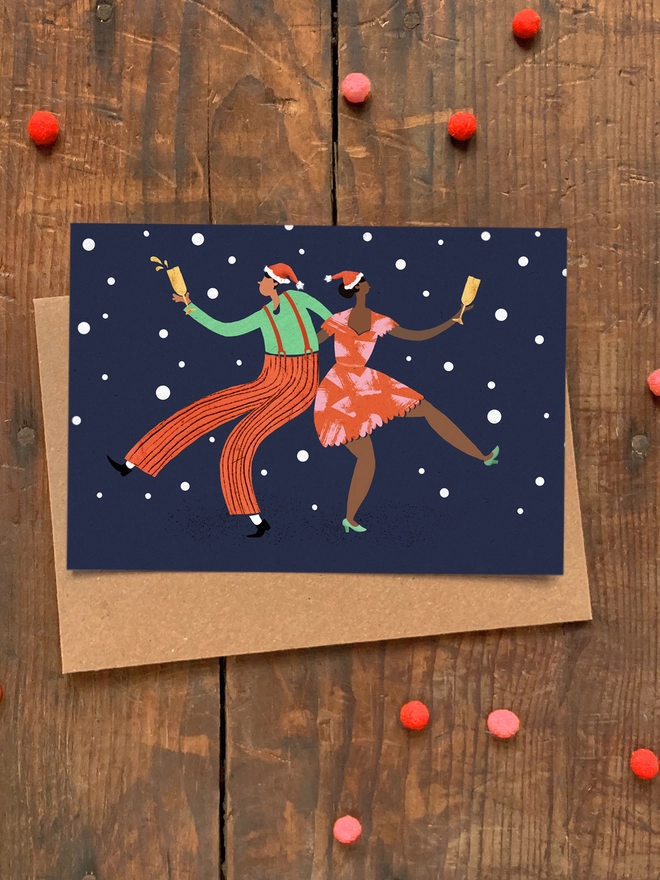 assorted multipack chirstmas greeting cards dancer party dance pack set festive