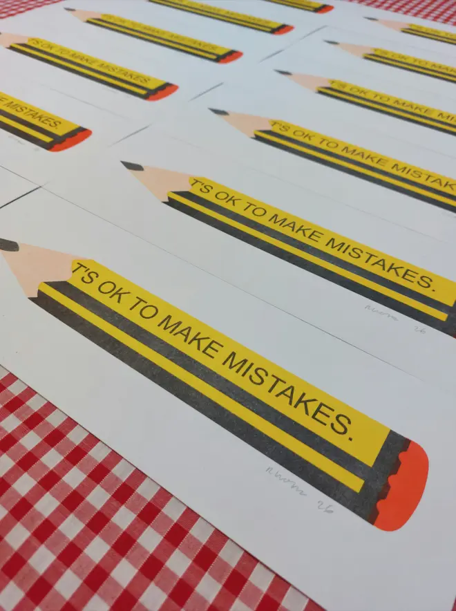 Yellow Pencil Risograph Print