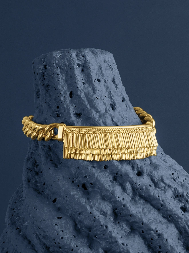 Loel Gold Tassel and Chain Bracelet