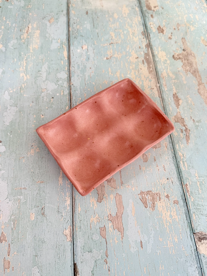 Pink speckled egg tray kitchen storage