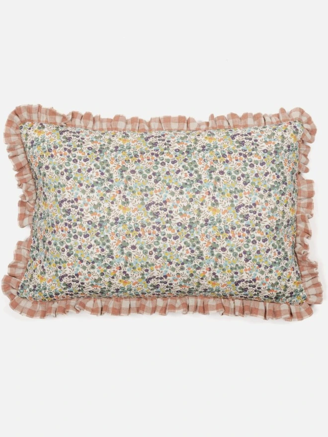 Ruffle Cushion In Liberty Fabric 'Wiltshire'