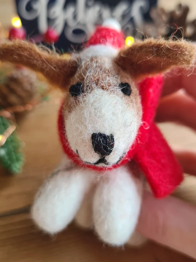 Felt Dog Christmas Decoration