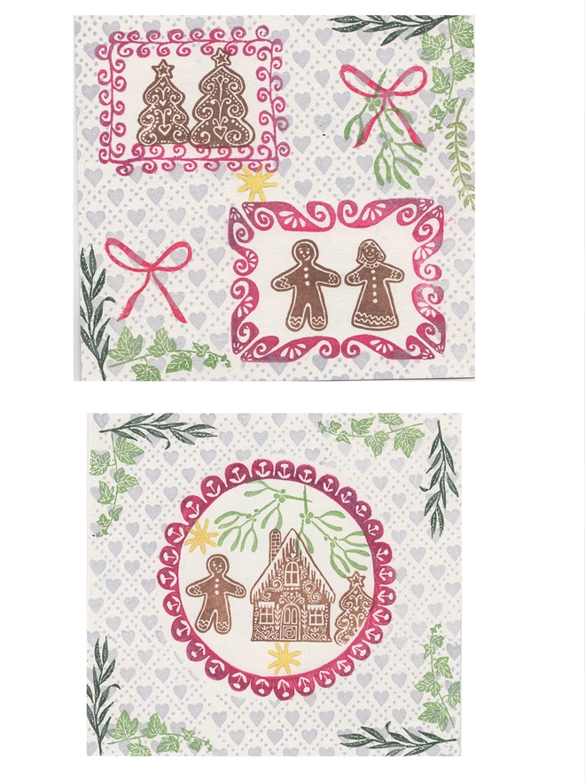 cards with gingerbread stamps
