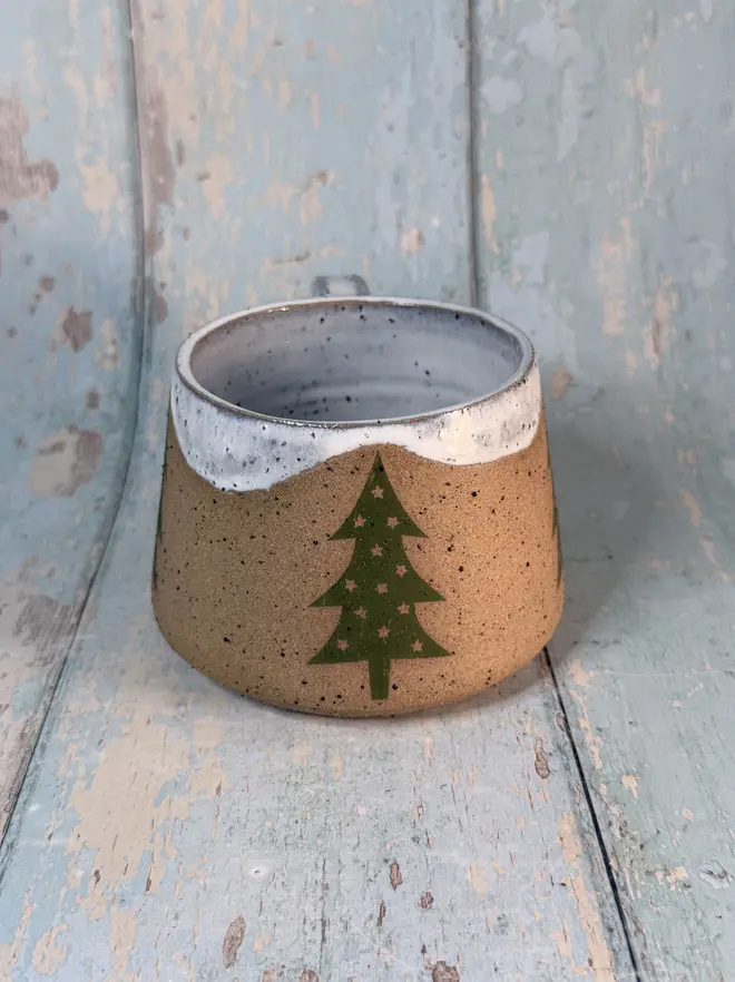White and Green Christmas Tree Mug
