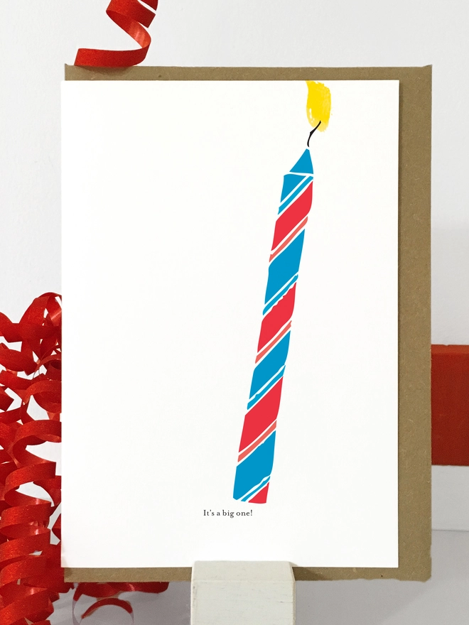'It's A Big One' 1st Birthday Candle Tally Card