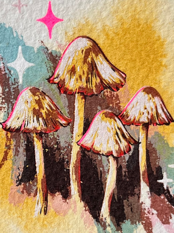 'The Daybreak Dancers' Miniature Screenprint & Watercolour