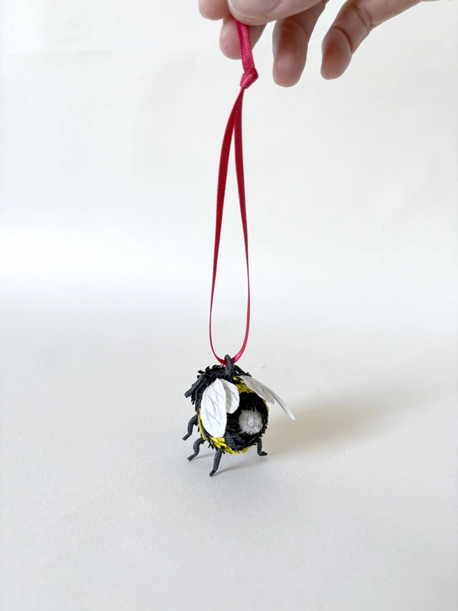 Crepe paper Bumble Bee Ornament 