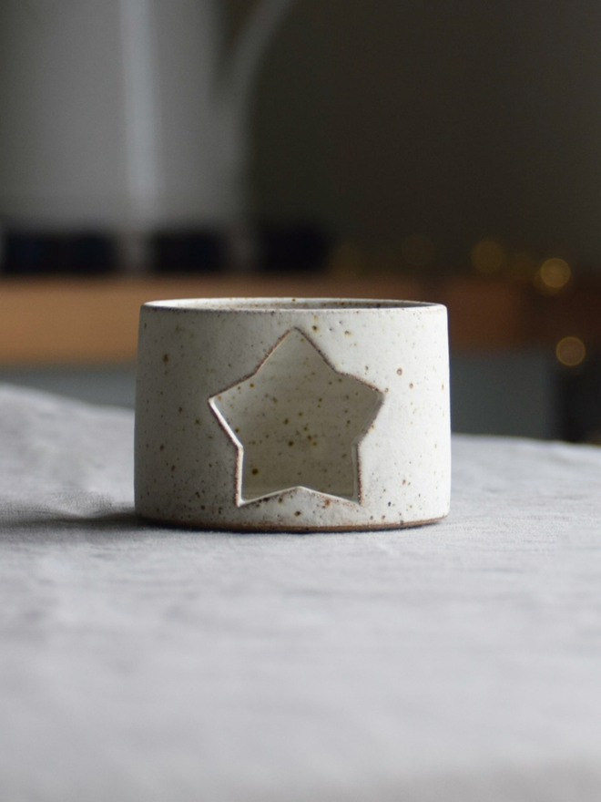 Ceramic star tea light holder