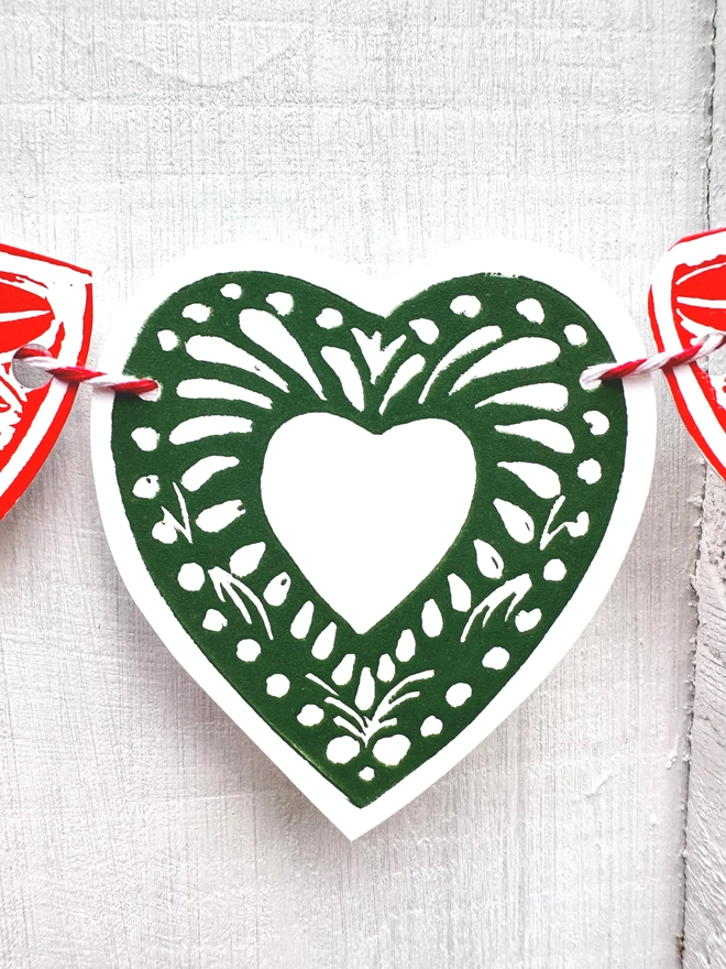 'When Robins Appear' Hand Printed Traditional Nordic Linocut Garland